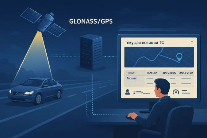 Мониторинг транспорта компании через систему ГЛОНАСС